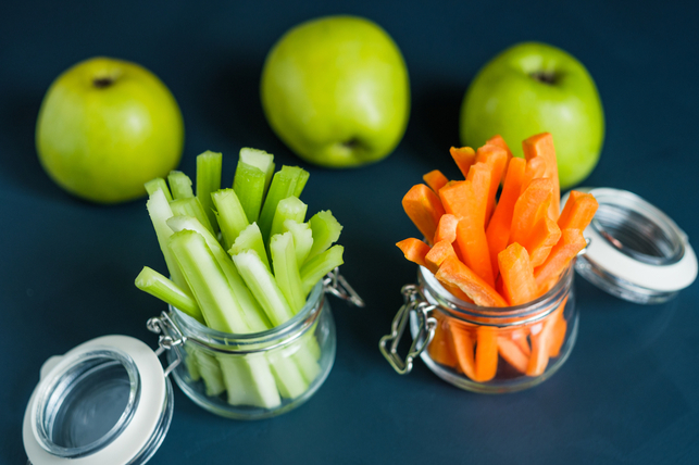 Make sure to add celery, carrots and raw bell pepper to your mouth healthy lunch